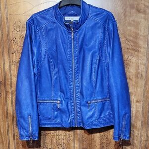 Cleo Vibrant Blue Zippered Blazer